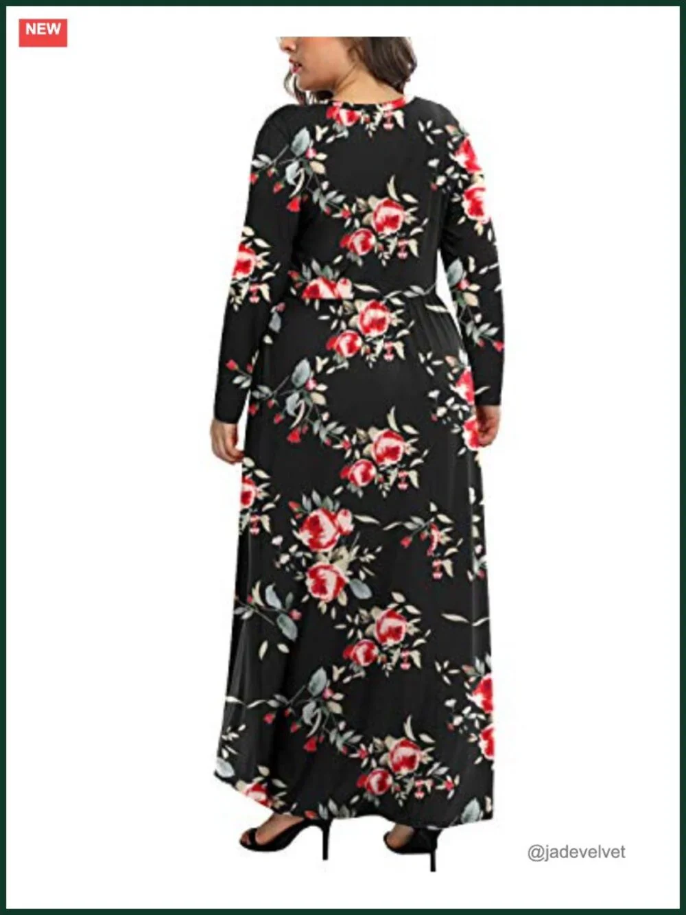Plus Size Maxi Dress Long Sleeve Floral Casual for Women